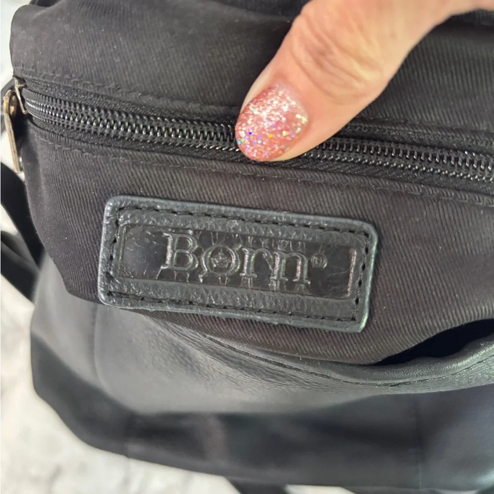 Born Black Crossbody Bag with Pebbled Leather Finish - Picture 2 of 11